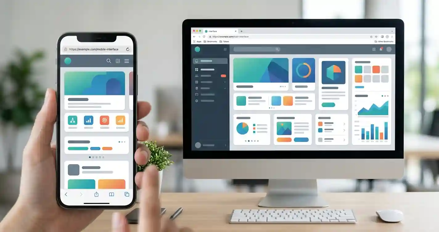 Generic smartphone and desktop browser comparison for an online casino